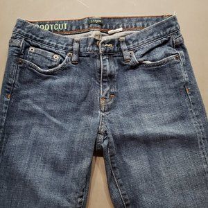 Vintage J Crew Denim Stretch Bootcut Straight Leg Dark Blue Jeans Size 4 Short